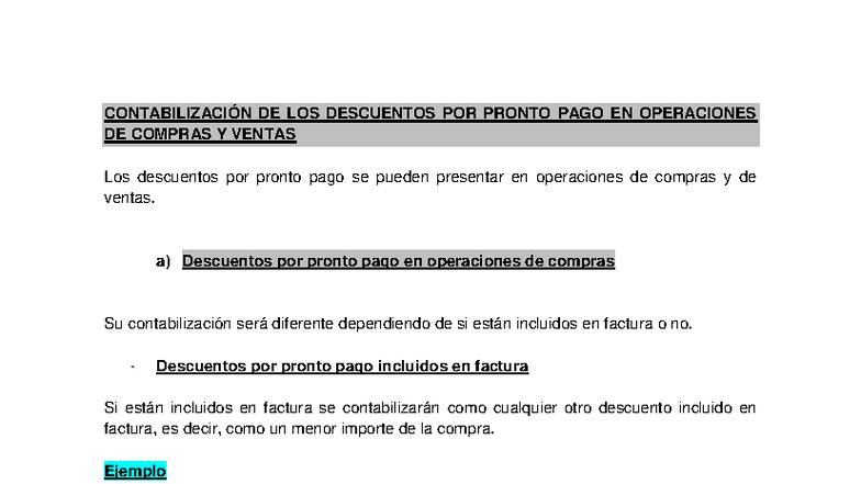 Contabilización de Descuentos por Pronto Pago en Compras y Ventas - Studocu