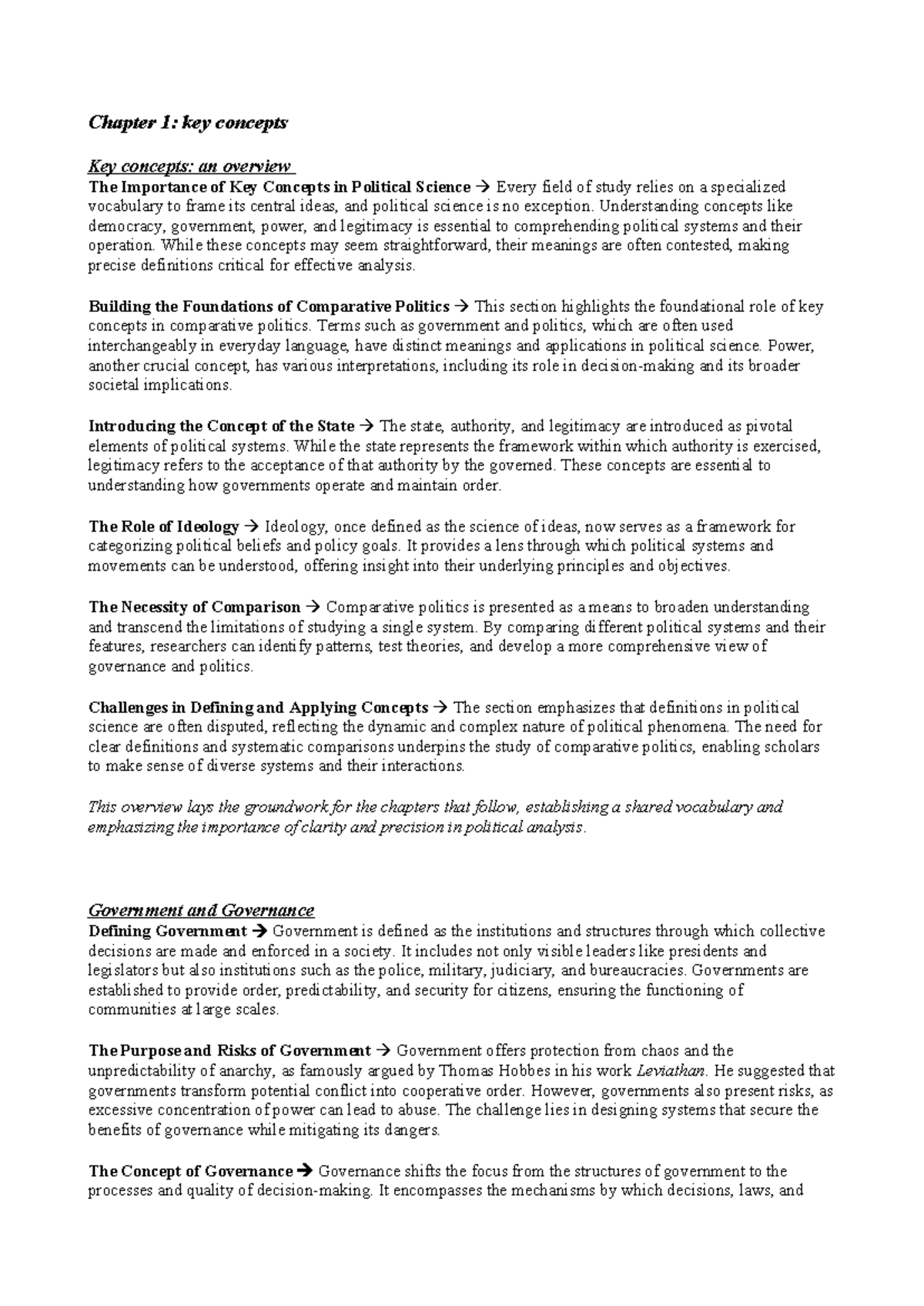 Political Science 101: Key Concepts and Theories Summaries - Studeersnel