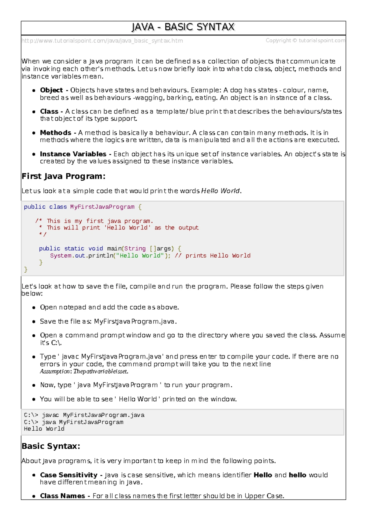 Java Basics Refresher for CS108: Key Features & Syntax Overview - Studocu