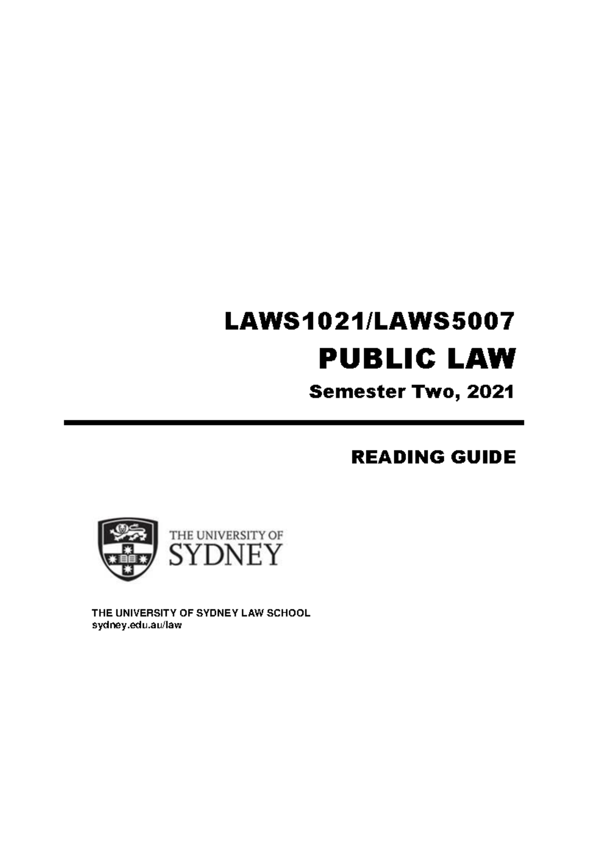 Public law reading guide 2021: Key themes and constitutional principles ...