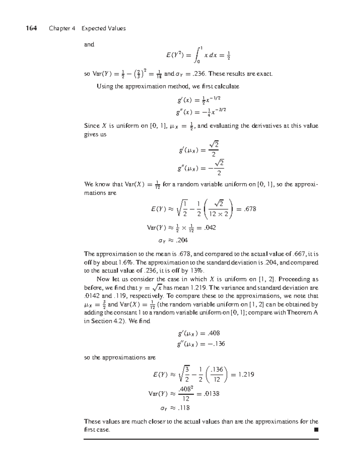164 Chapter 4: Expected Values and Variance Approximations - Studocu