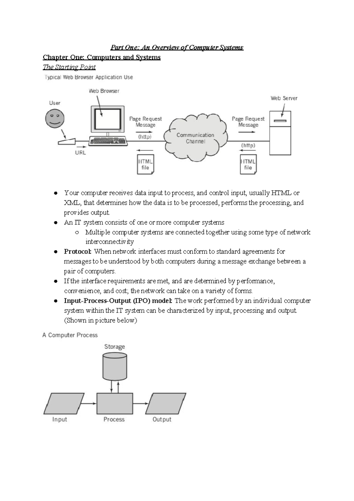 ITEC 1000 Textbook Notes - Part One: An Overview of Computer Systems ...