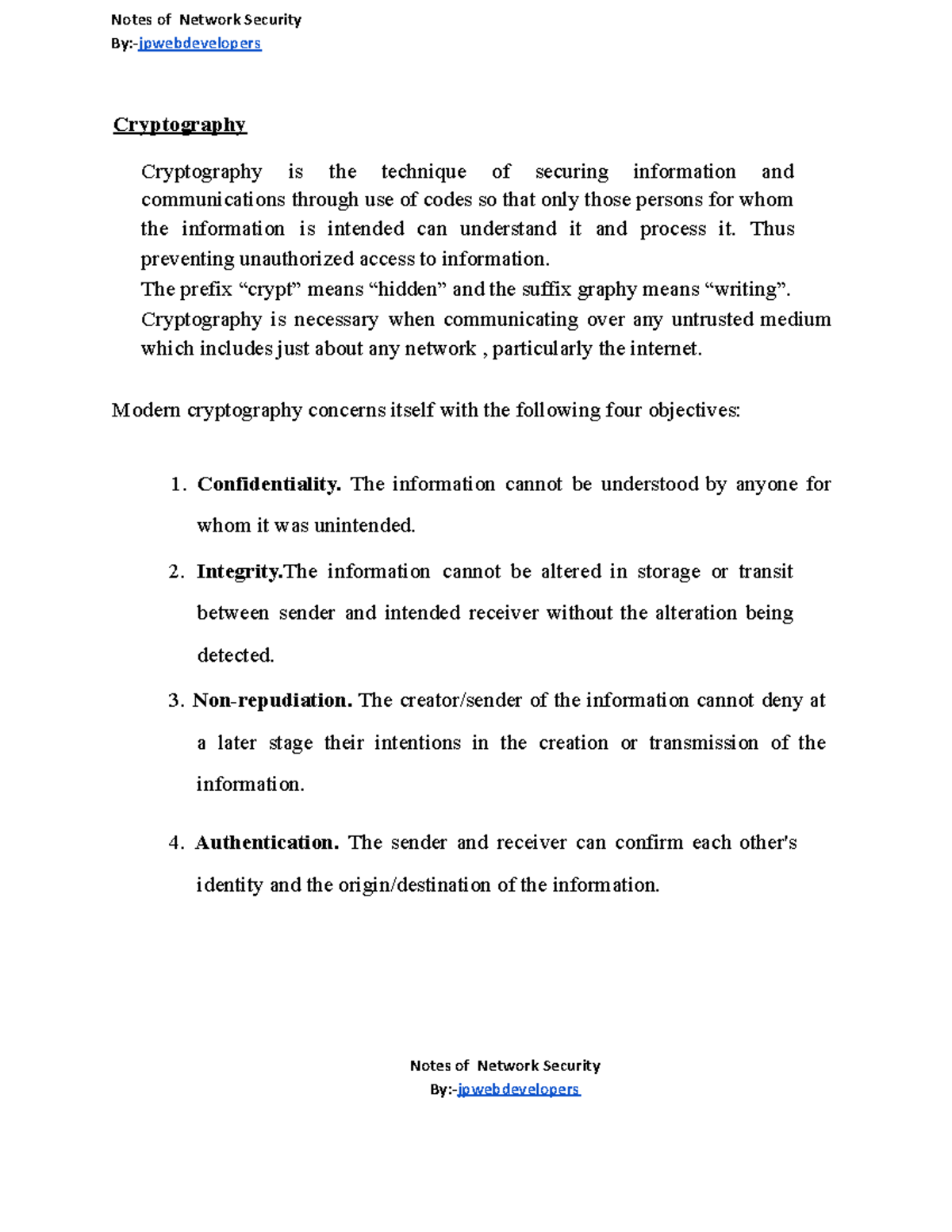 INS-02: Network Security & Cryptography Notes - Studocu