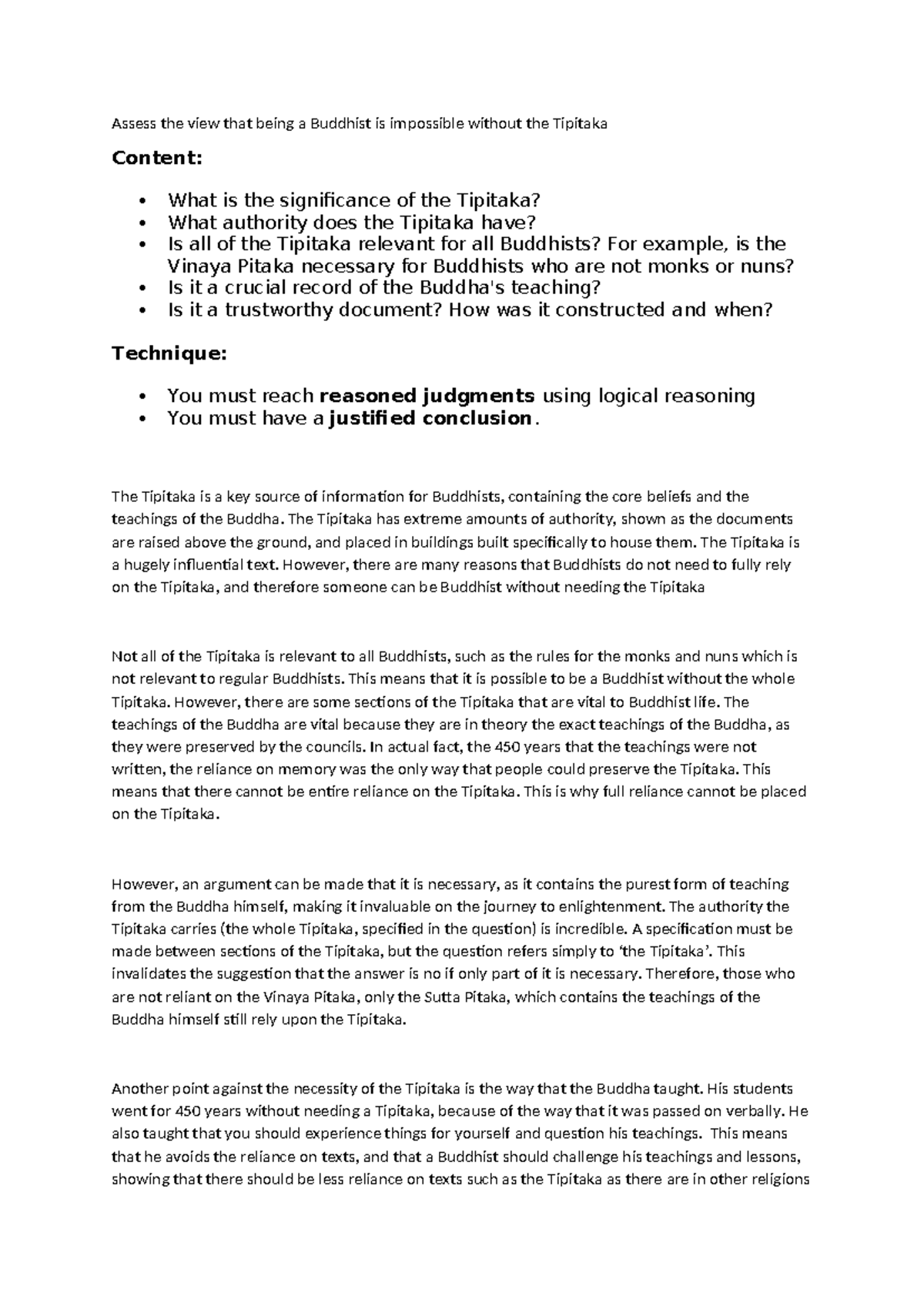 Evaluating the Necessity of the Tipitaka for Buddhists: An Analysis ...