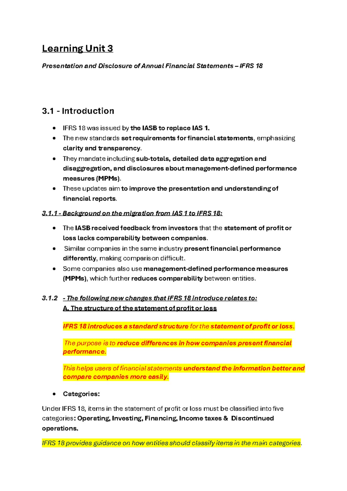 IFRS 18: Presentation & Disclosure of Annual Financial Statements ...