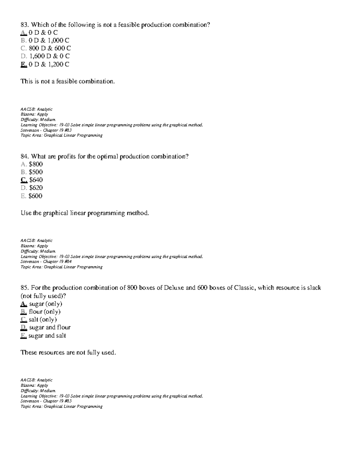 Process Management Exam Questions - 1332 - Graphical Linear Programming ...