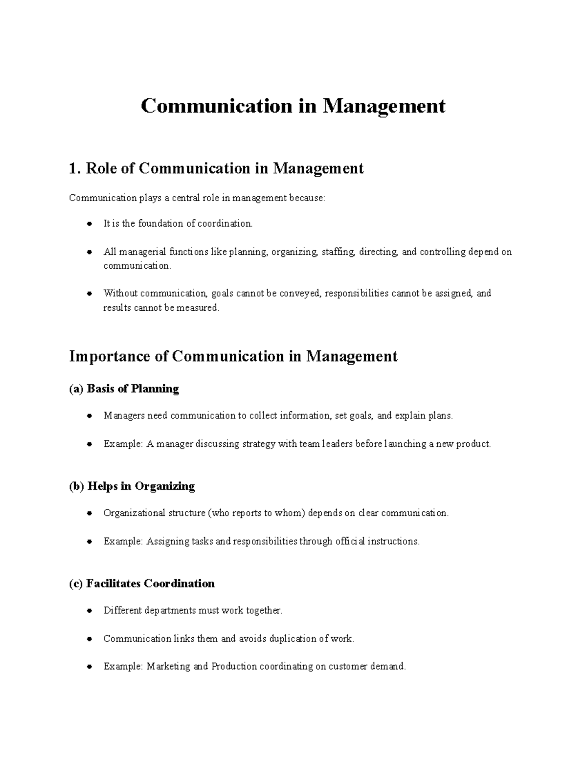 Communication in Management: Importance and Techniques - Studocu