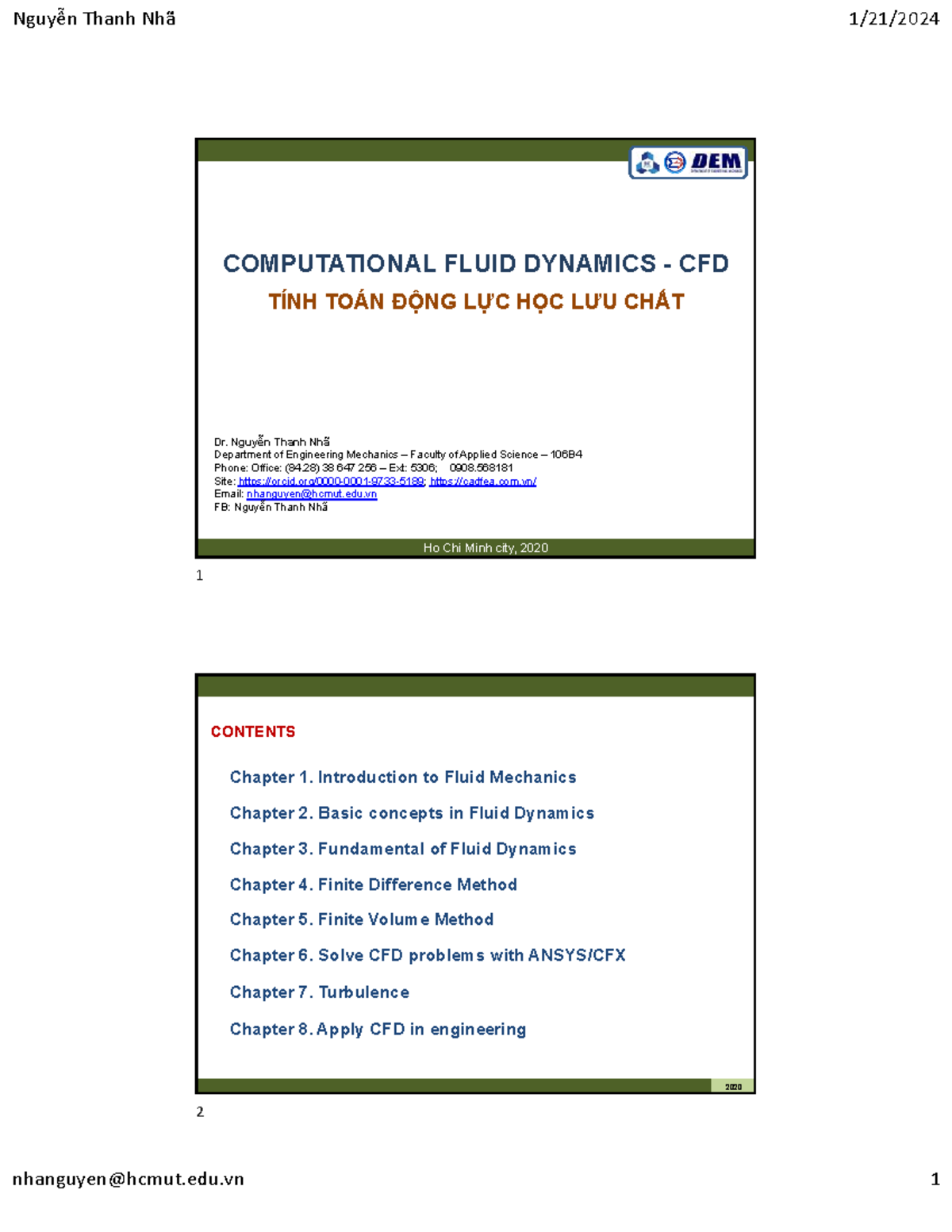 CFD EM C2: Basic Concepts in Fluid Mechanics Lecture Notes - Studocu
