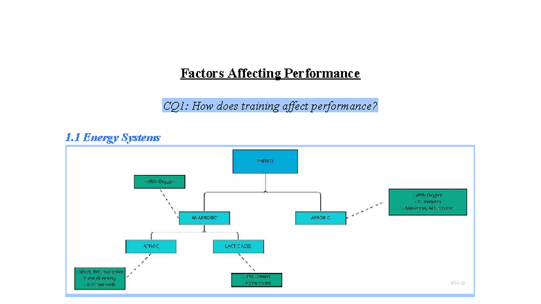 YEAR 12 PDH Study Notes: Factors Influencing Performance and Training ...