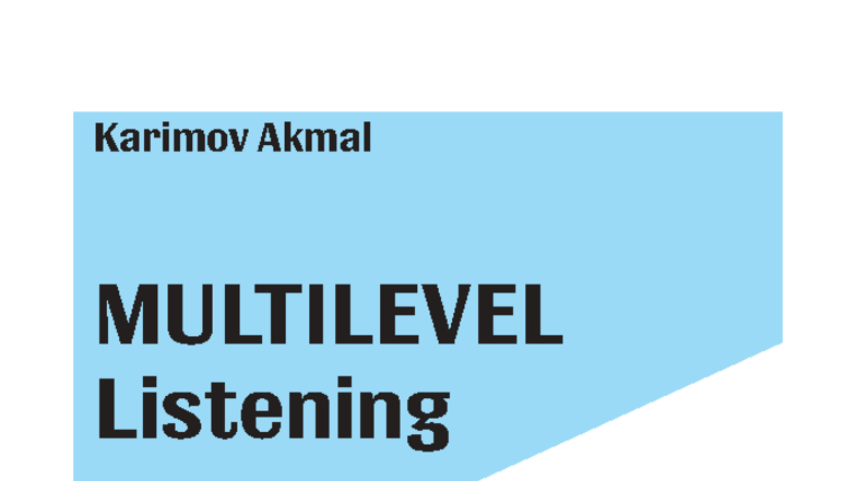 Multilevel Listening Practice Tests C1 National Assessment System