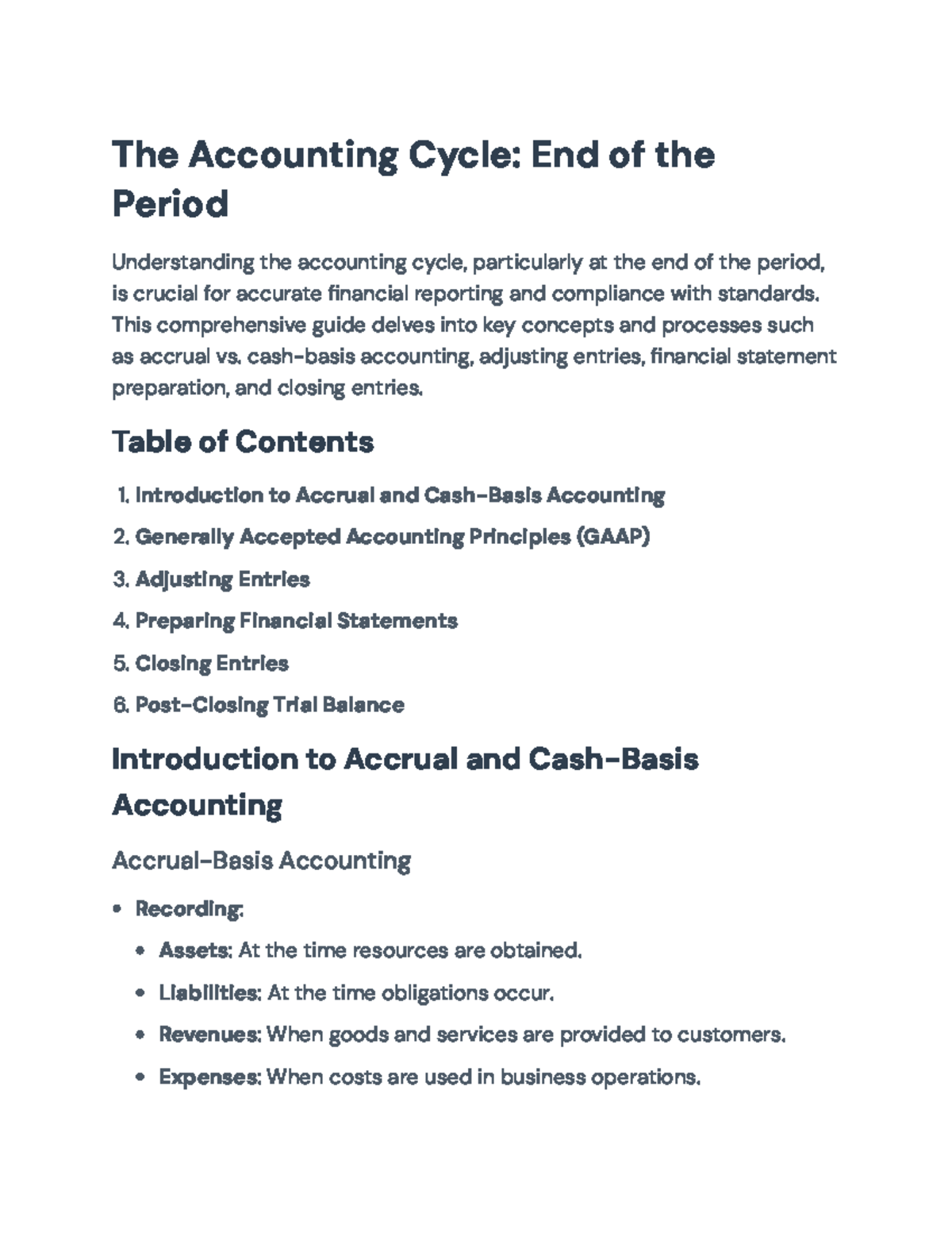Comprehensive Guide to the Accounting Cycle: Adjustments & Closing ...
