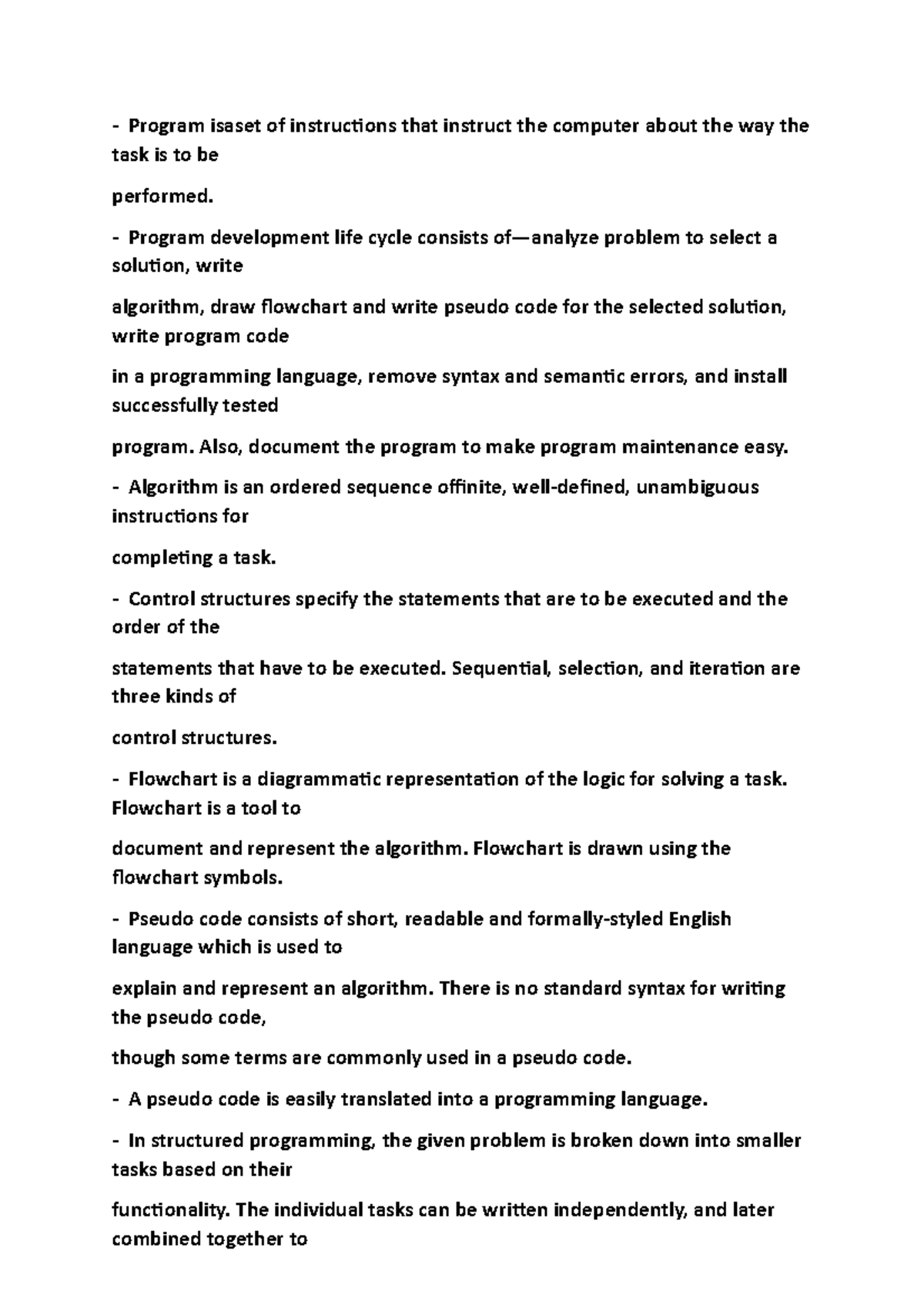 Computer Programming Fundamentals - Program isaset of instructions that ...