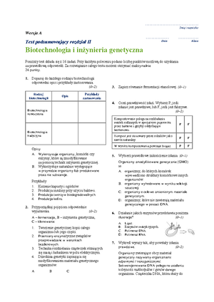 R3. Biotechnologia Baza zadań Klucz odpowiedzi - strona 1 z 2 Klucz