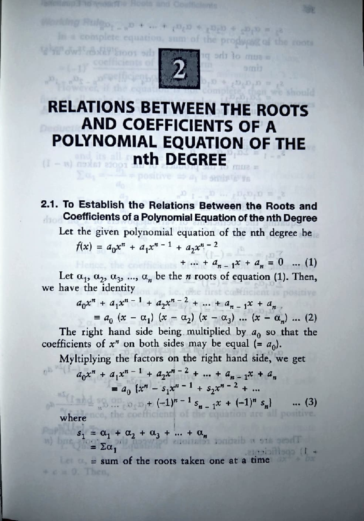 Relations Between Roots and Coefficients of Polynomial Equations (MATH ...
