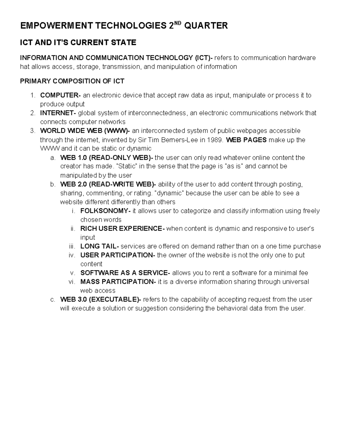 Empowerment Technologies 2ND Quarter - EMPOWERMENT TECHNOLOGIES 2 ND ...