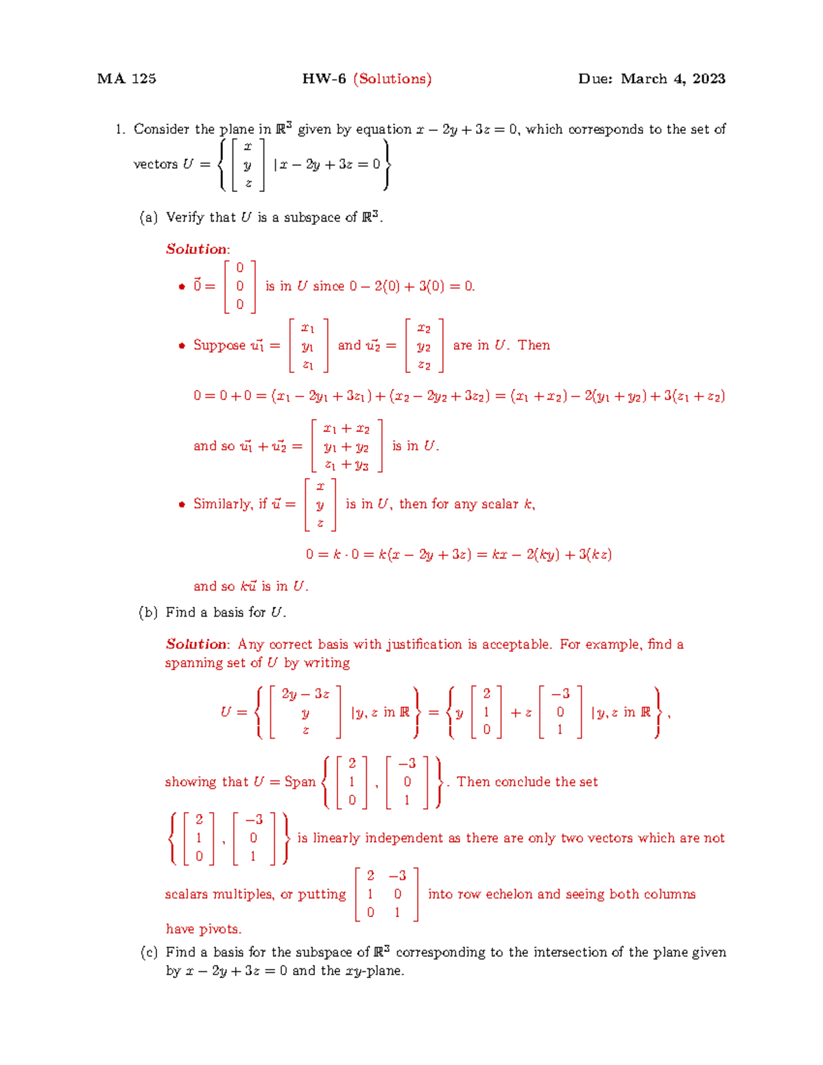 Ma125 23S1 HW6 sol - Professor: Denis Serbin - MA 125 HW-6 (Solutions ...