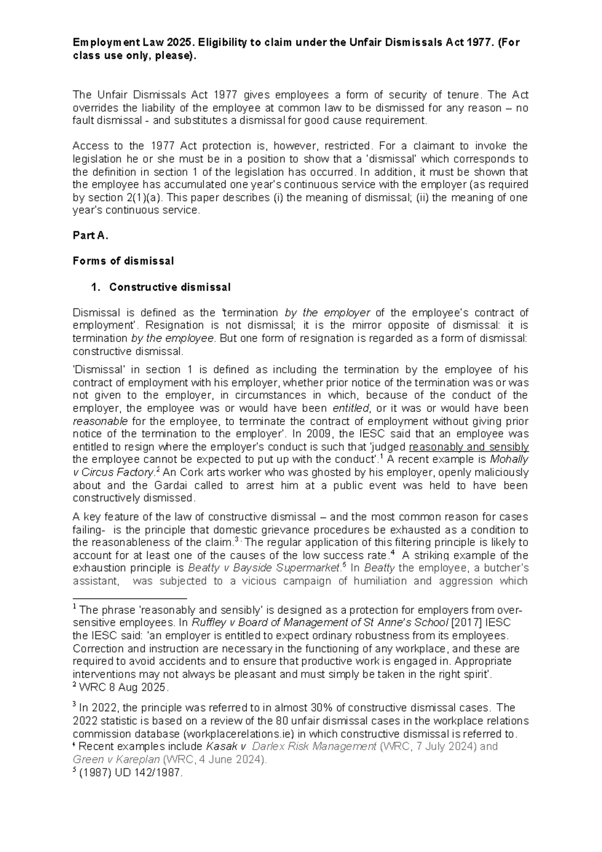 Unfair Dismissals Act 1977: Employee Rights & Eligibility (Employment ...