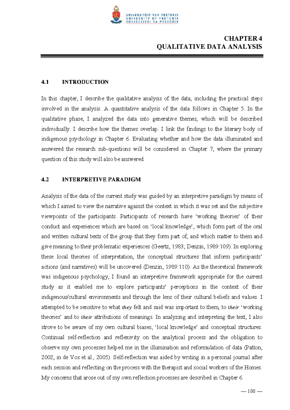 CHAPTER 4: QUALITATIVE DATA ANALYSIS IN INDIGENOUS PSYCHOLOGY - Studocu