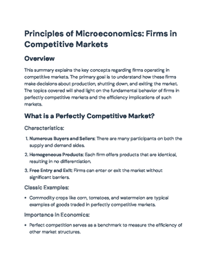 Principles of Microeconomics: Perfect Competition Overview and Analysis ...