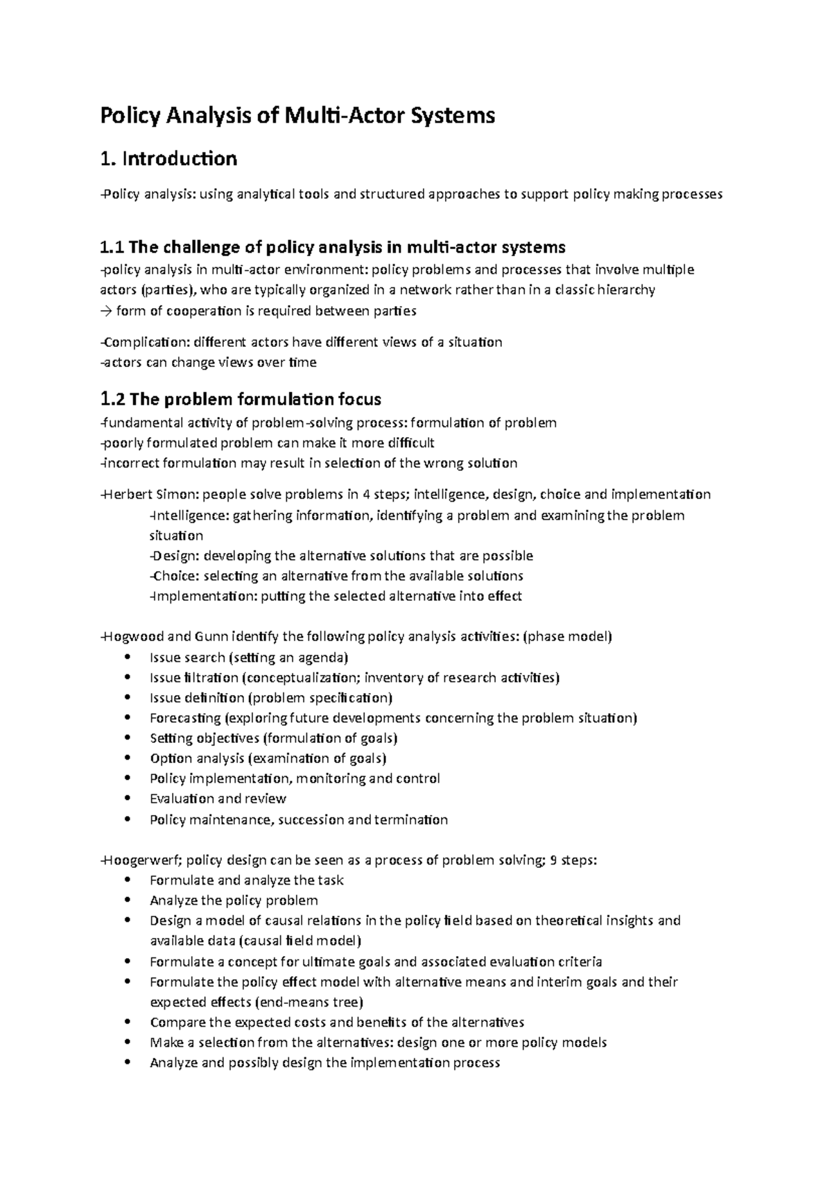 Policy Analysis of Multi-Actor Systems: Key Insights and Frameworks ...