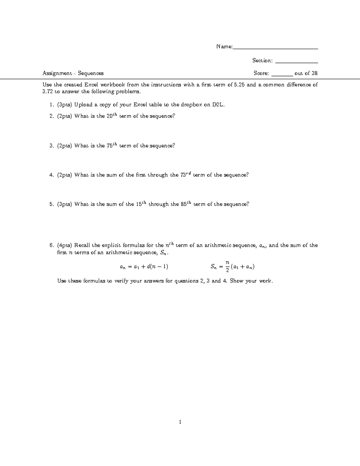 Lab 3: Sequences Assignment for Excel Workbook Analysis - Studocu