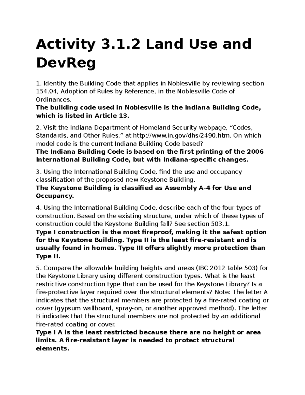 Activity 3.1.2: Building Code Analysis for Keystone Building in ...