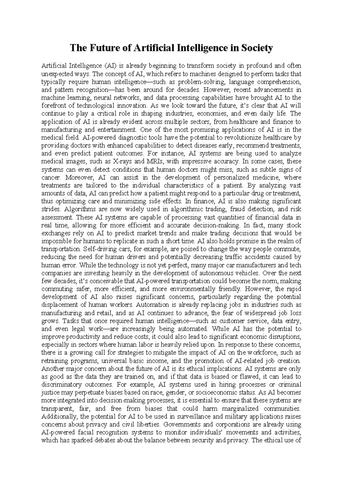 The Future of AI in Society: Impacts, Challenges & Ethical ...