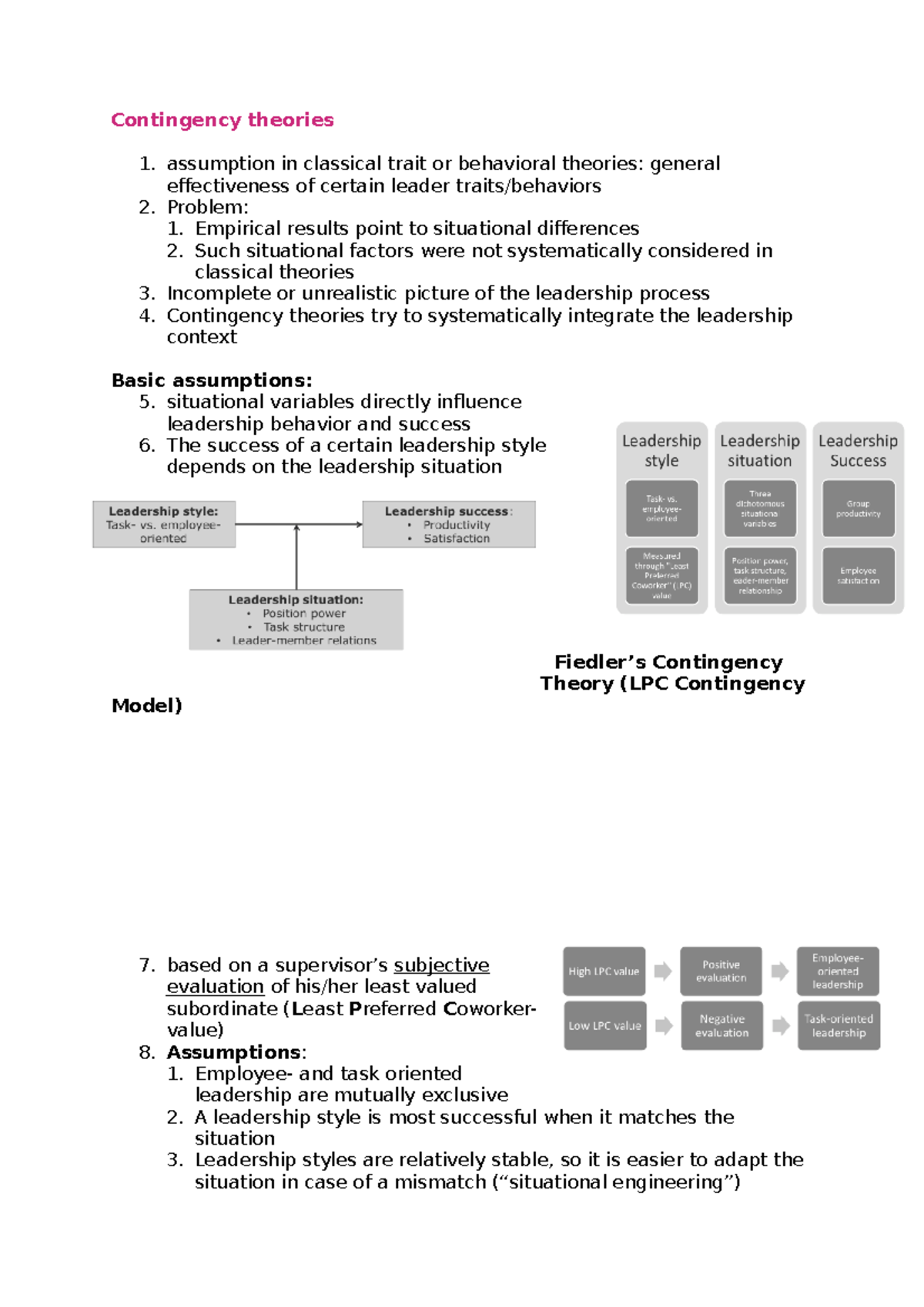 Contingency Theories: An Overview of Fiedler's LPC Model & Leadership ...
