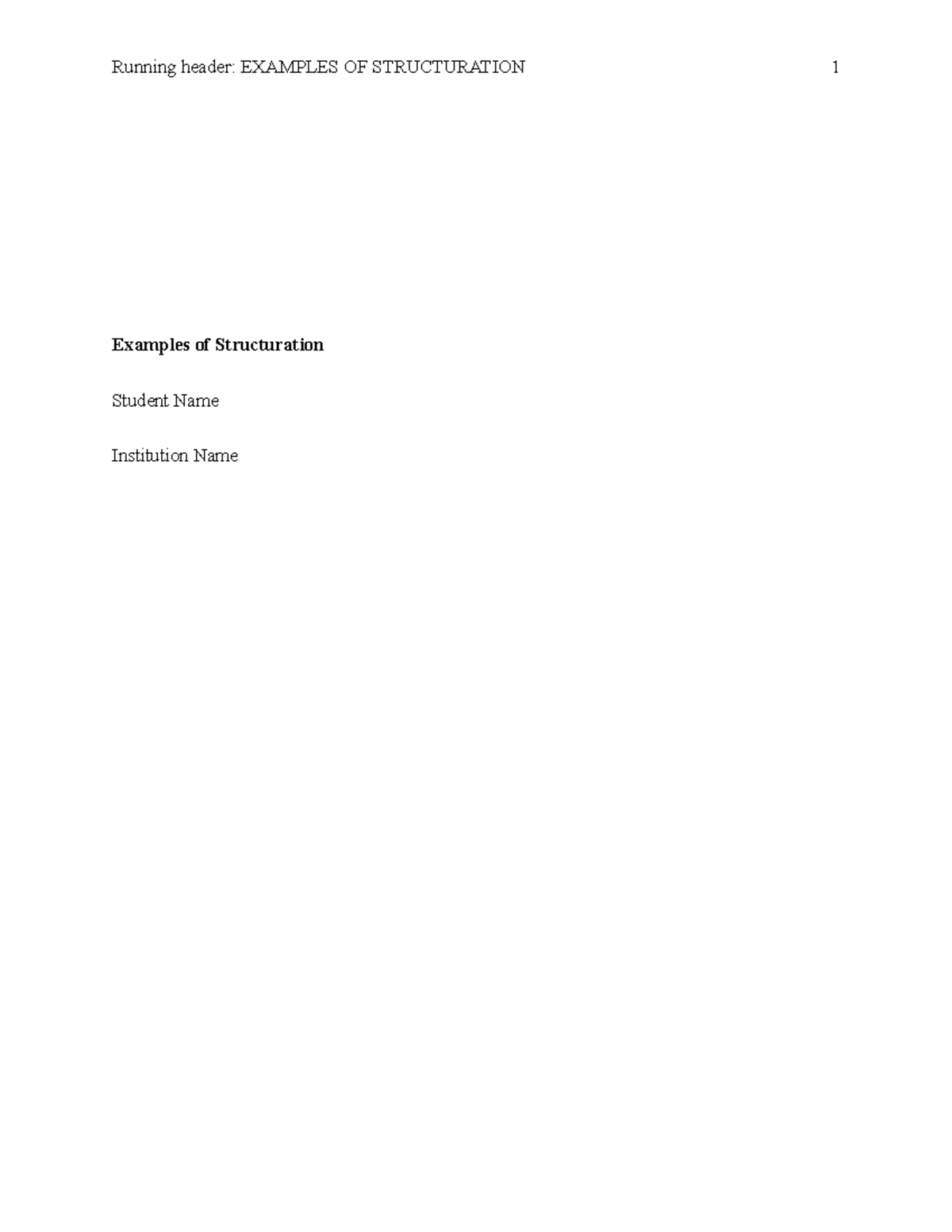Examples of Structuration in Globalization and Human Geography - Studocu