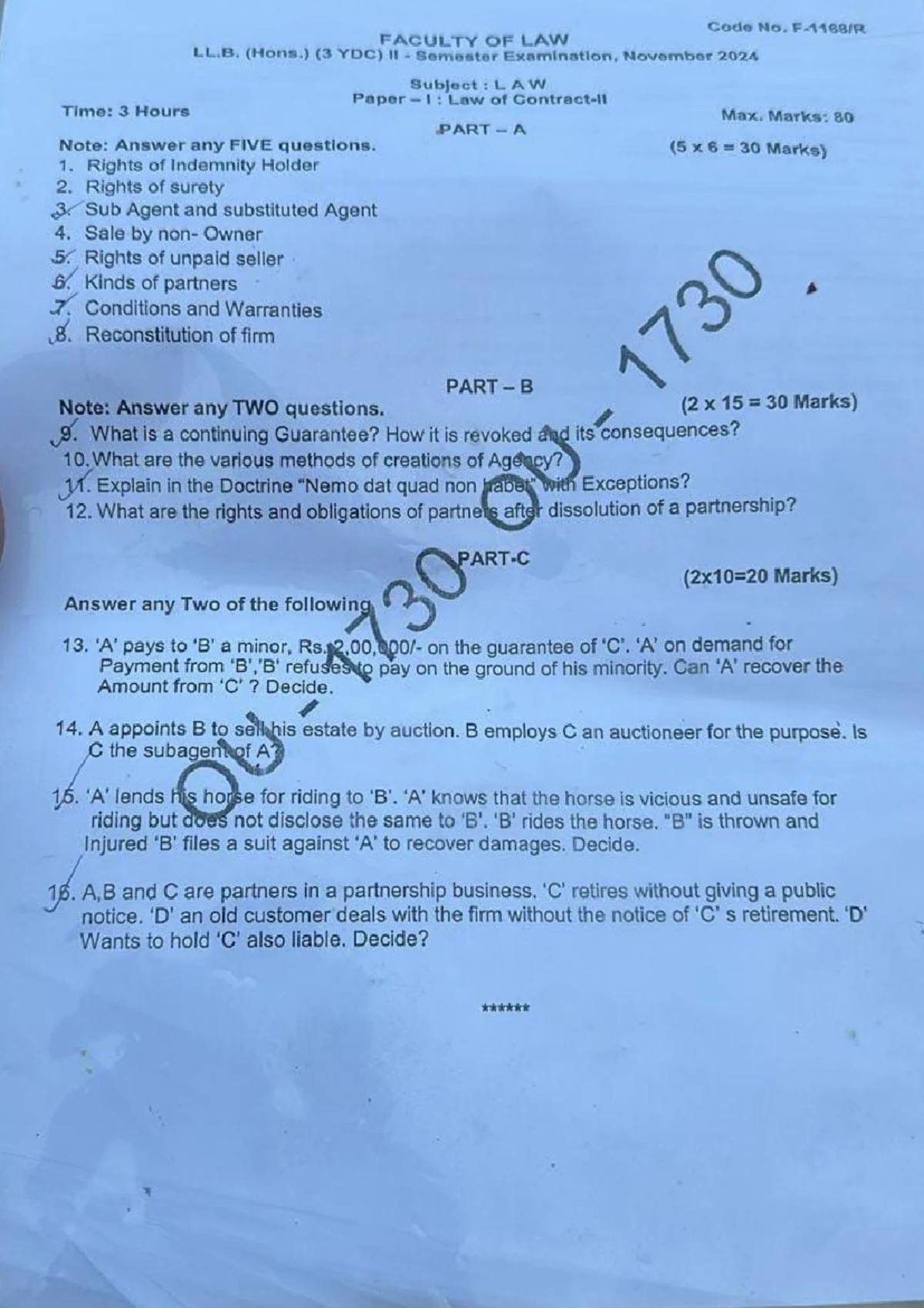 LLB 3 YDC II Sem 2024 Family Law II Question Paper & Solutions - Studocu