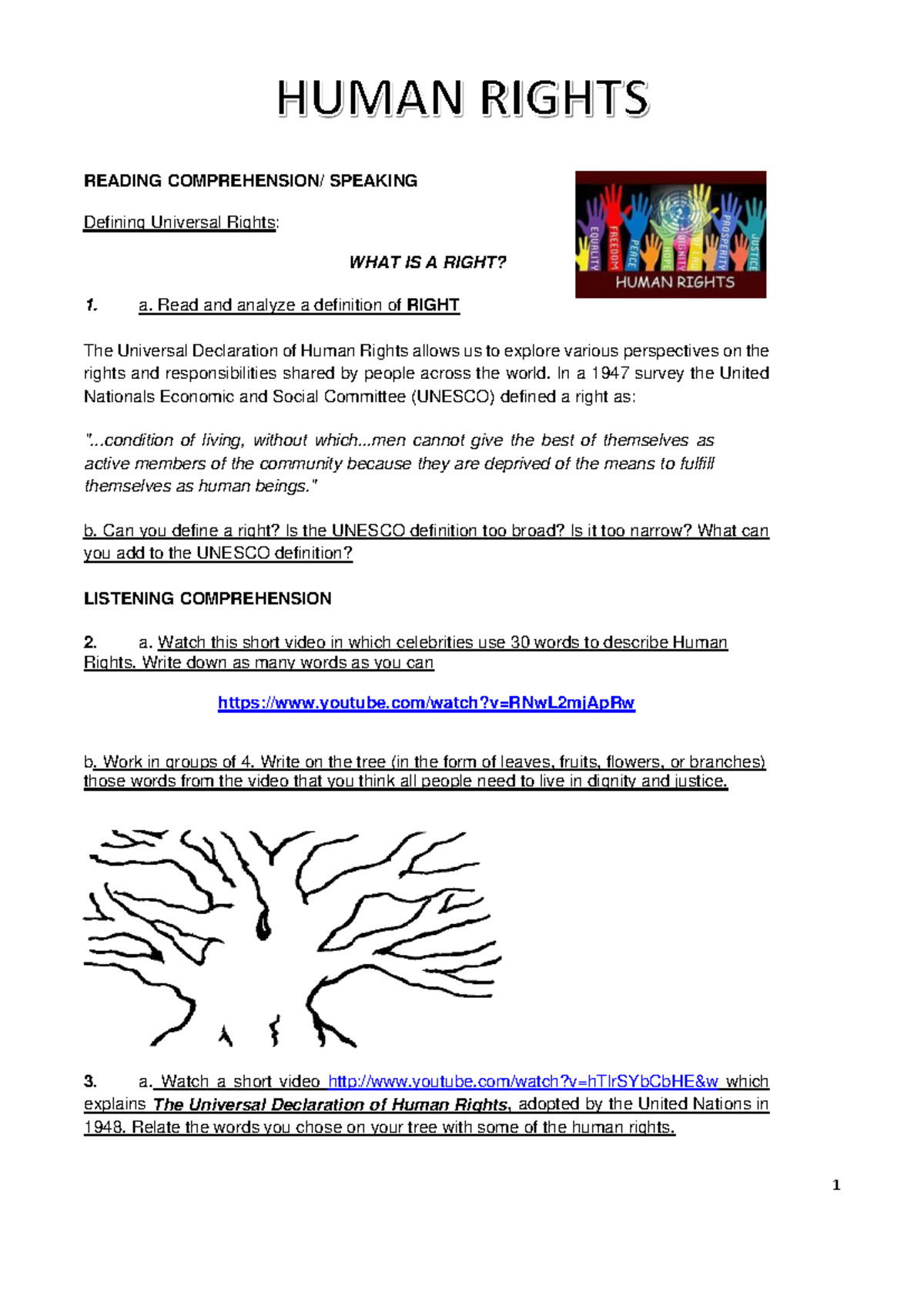 Human Rights - Prep for Exam: Defining Universal Rights and ...