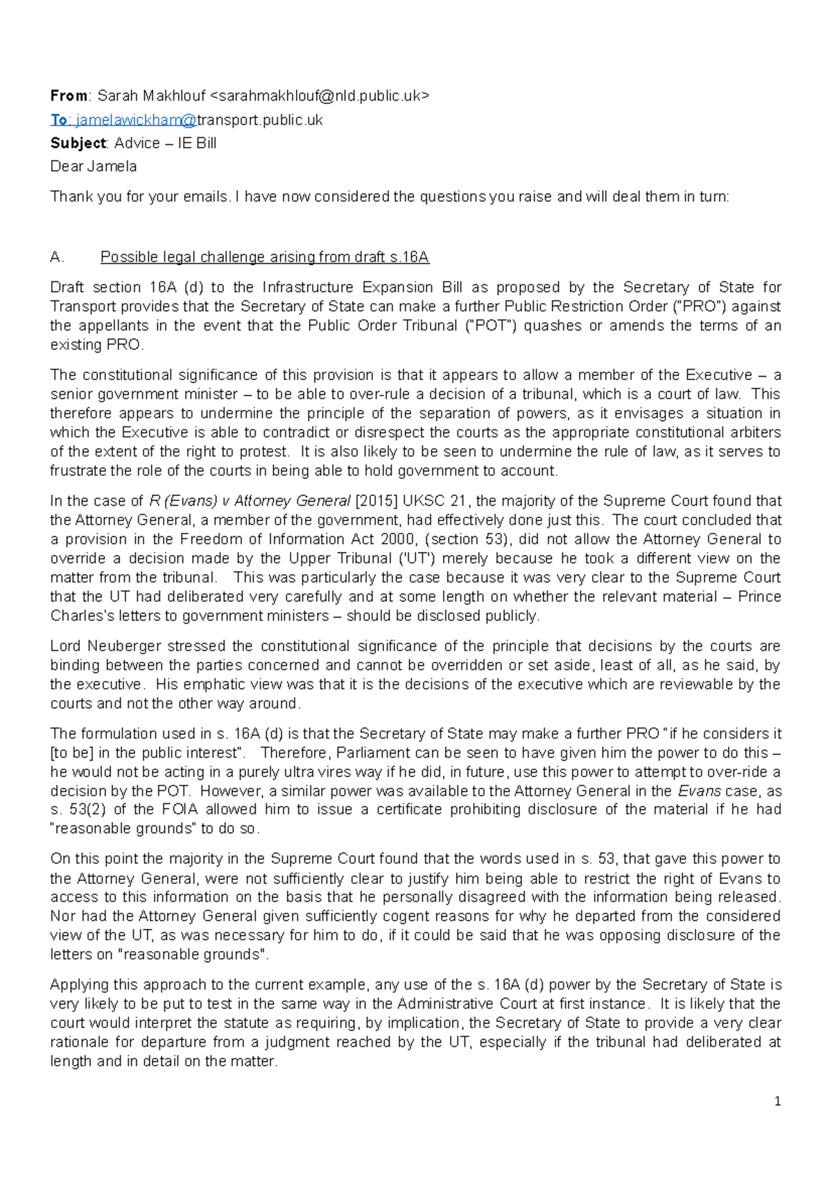 PL1 WS6 - VPE Supers Legal Analysis on IE Bill Draft Section 16A - Studocu