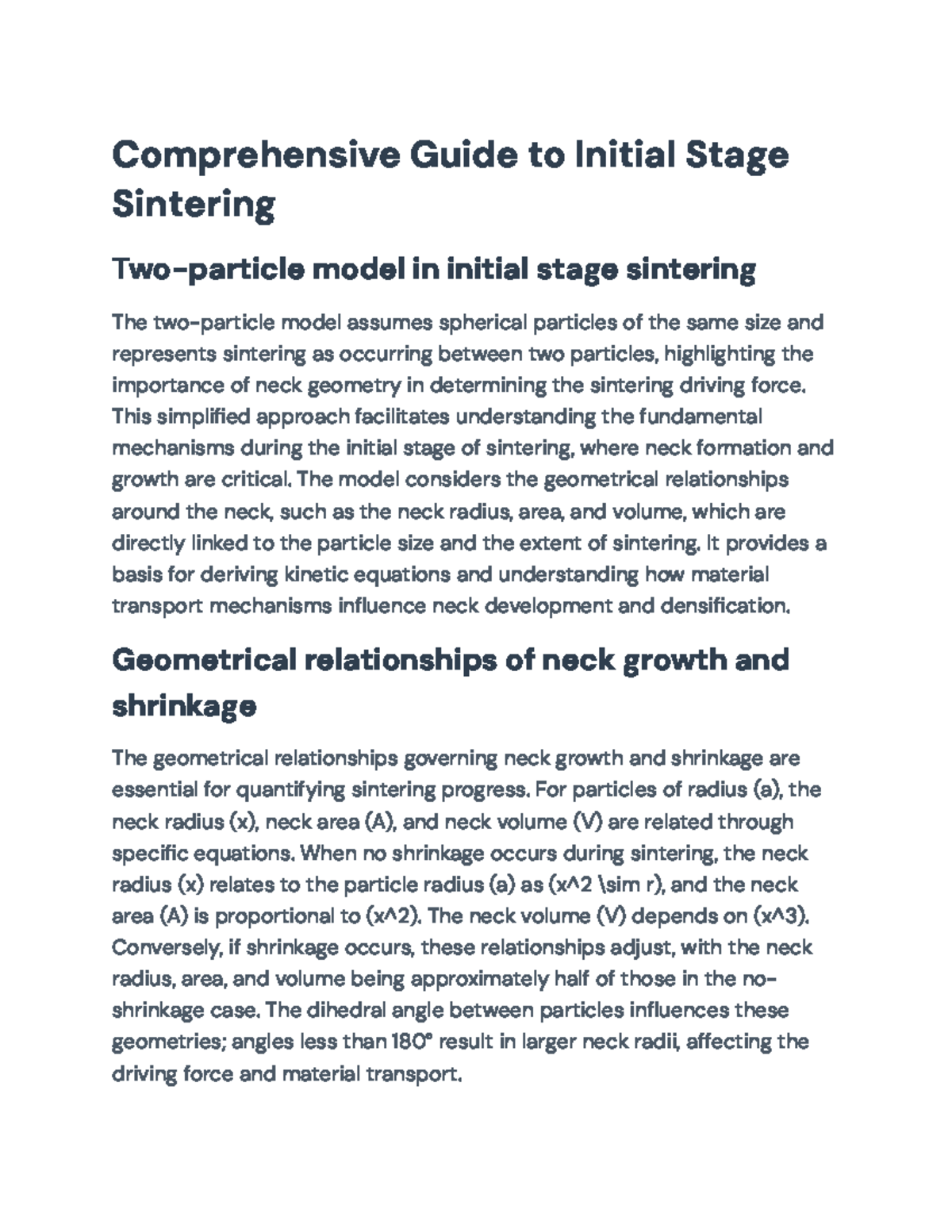 Comprehensive Guide to Initial Stage Sintering Mechanisms and Kinetics ...