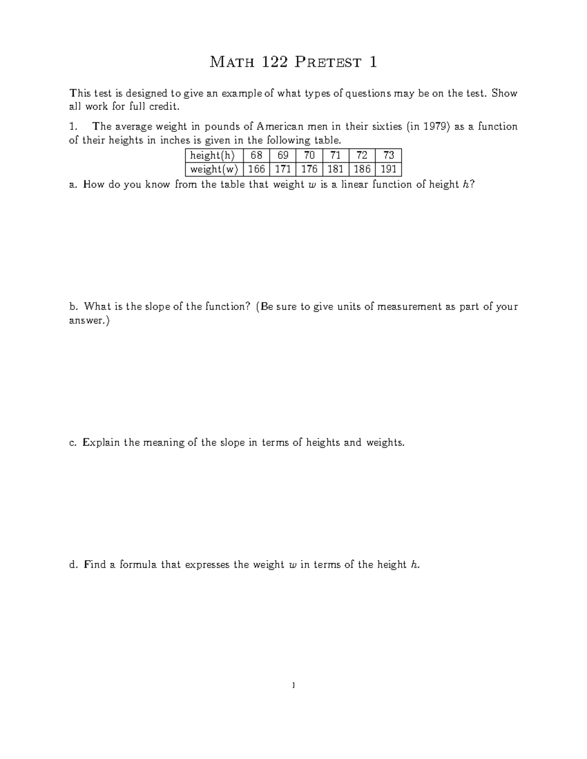 Math 122 Test 1 Practice Questions and Solutions Guide - Studocu