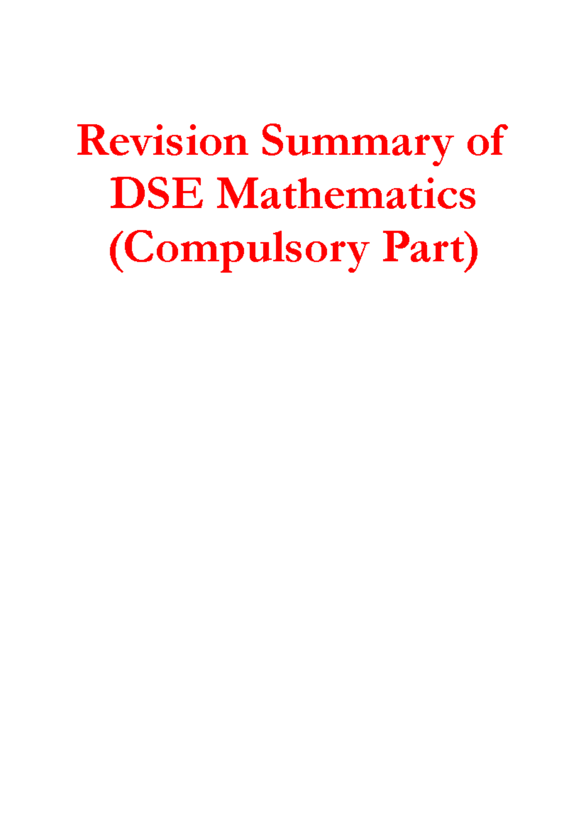 Math DSE Notes - ####### Number and Algebra - Studocu