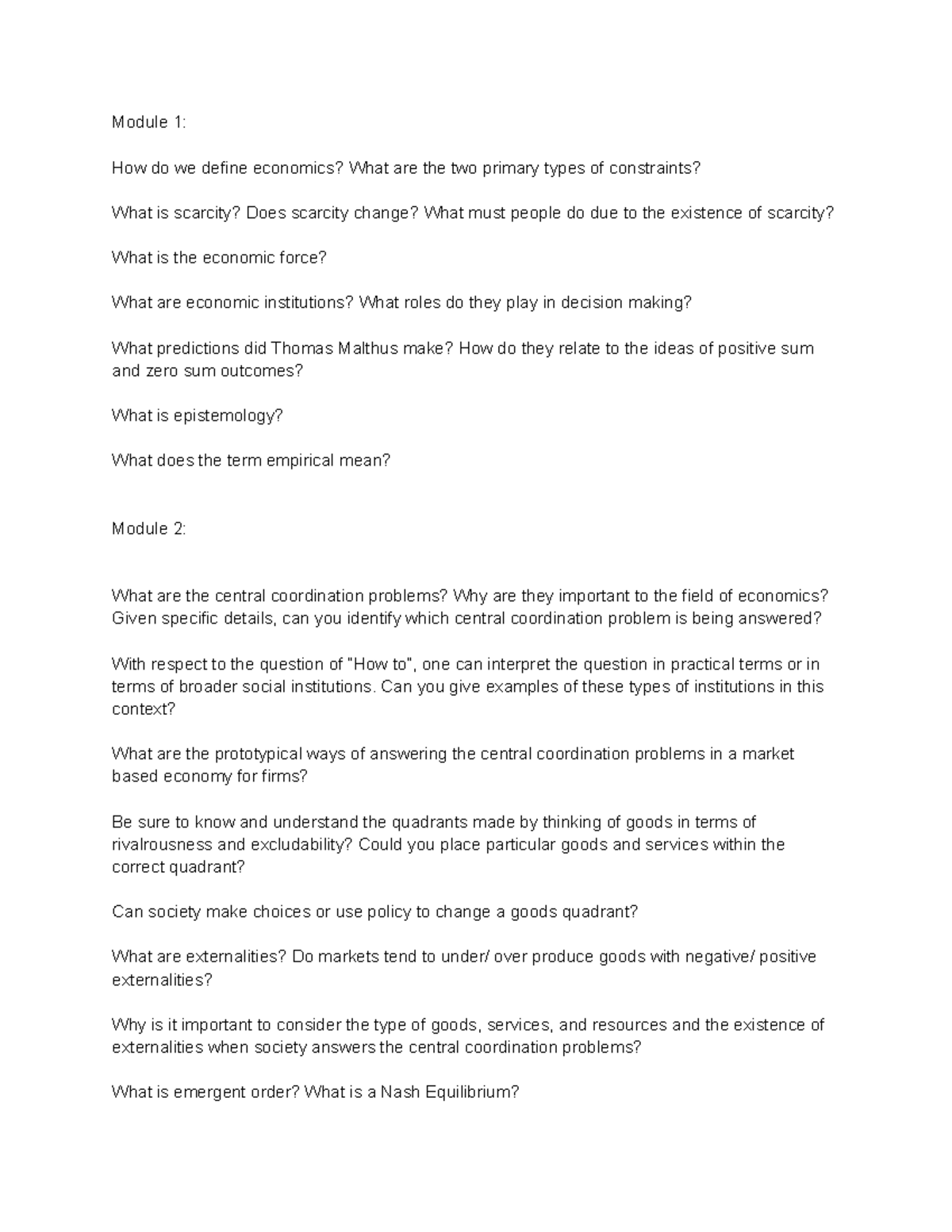 ECO 101: Exam 1 Comprehensive Study Guide and Key Concepts - Studocu