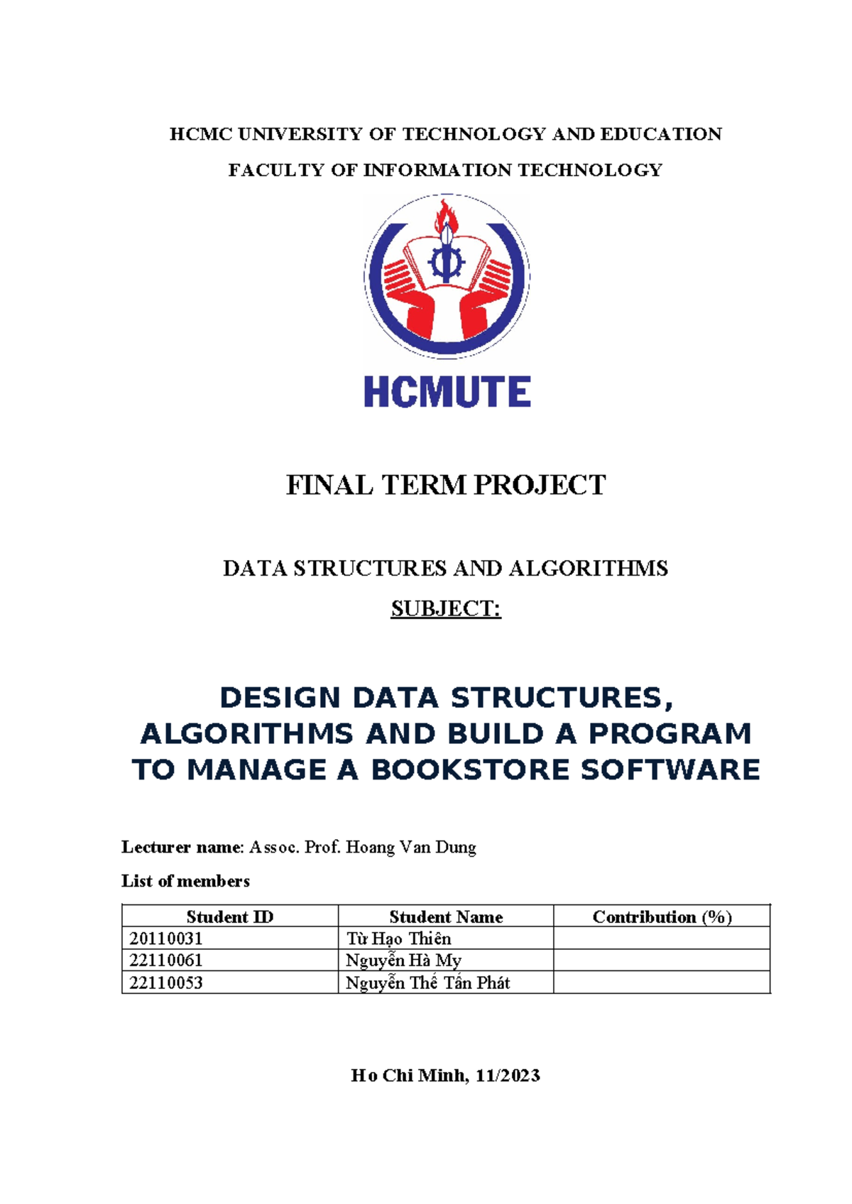 Report Datastructure - okdeeeeee - Data structure - HCMC UNIVERSITY OF ...