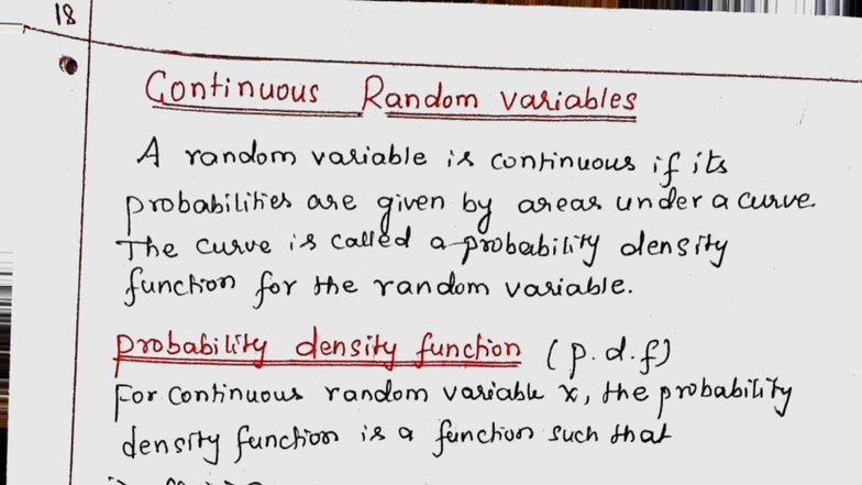 Random Variables in Continuous Functions: A Study Guide (MATH 201 ...