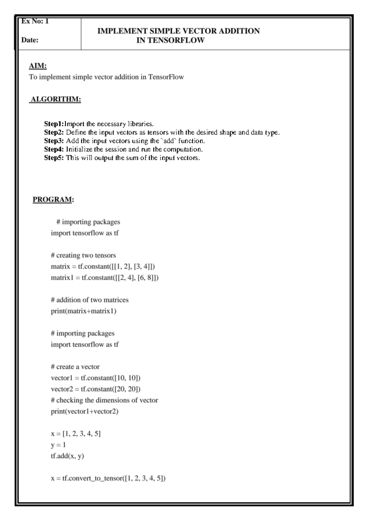 NNDL LAB Manual: Implementing Deep Learning Models & Hyperparameter ...