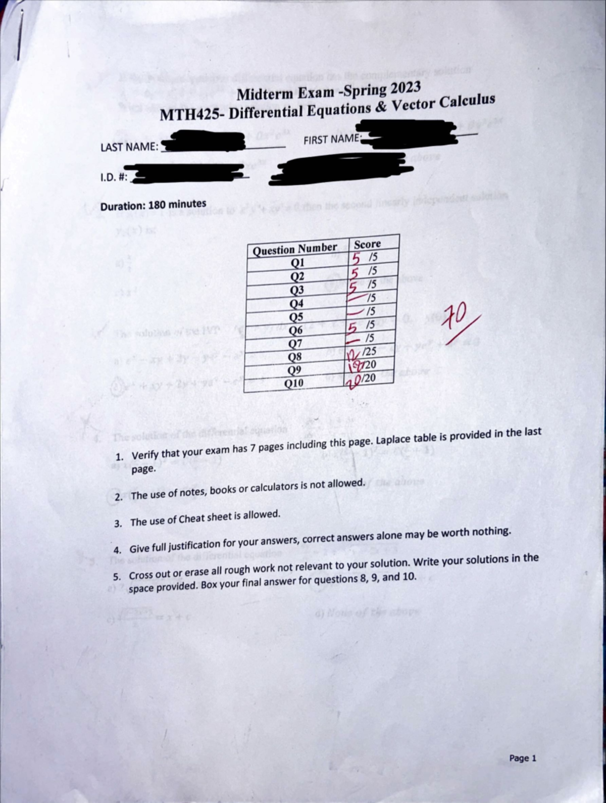 MTH425 S2023 Midterm Exam - Differential Equations Questions - Studocu