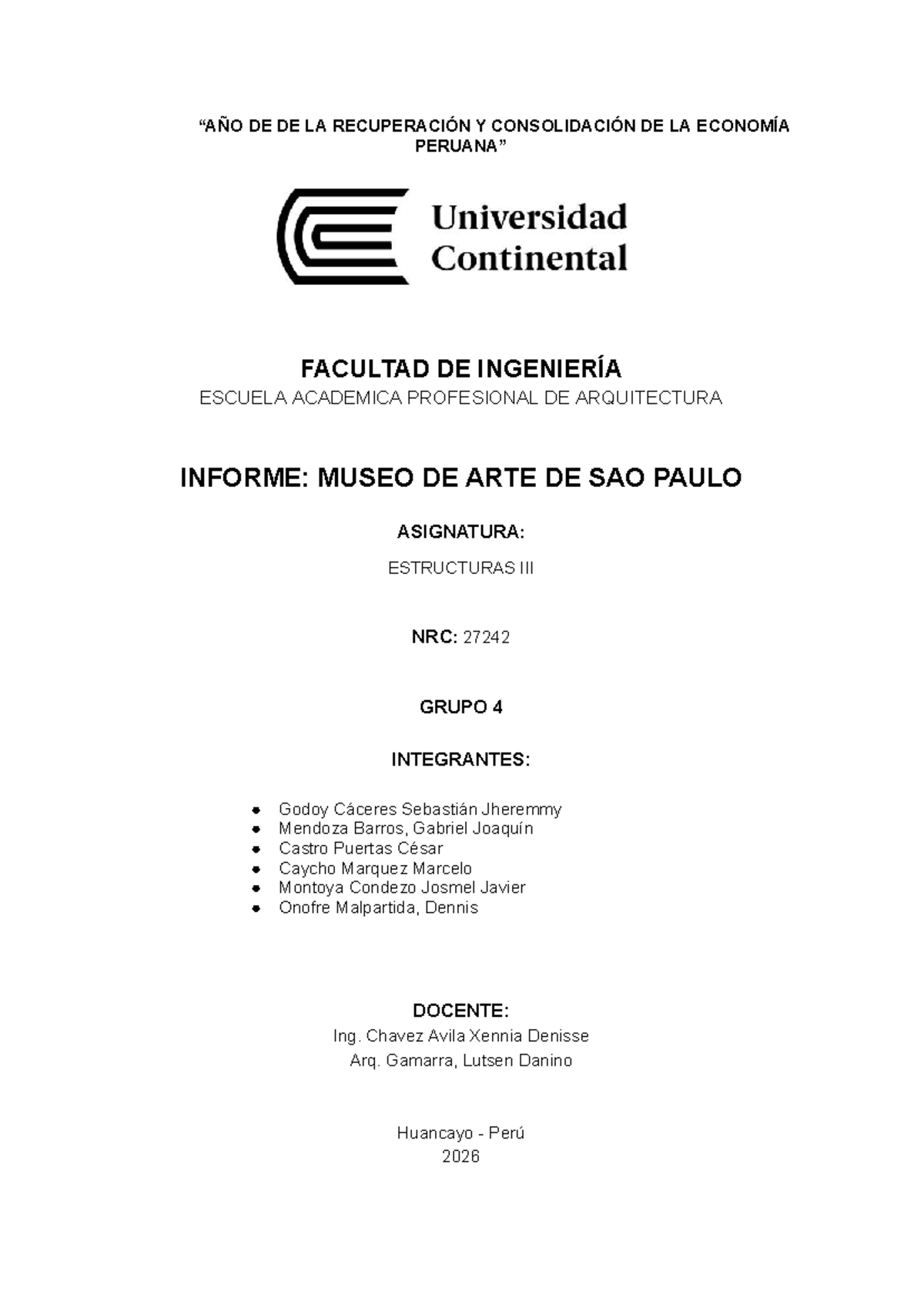 Informe de Estructuras: Proyecto Casa Alpina en Madera - NRC 27242 - Document Preview