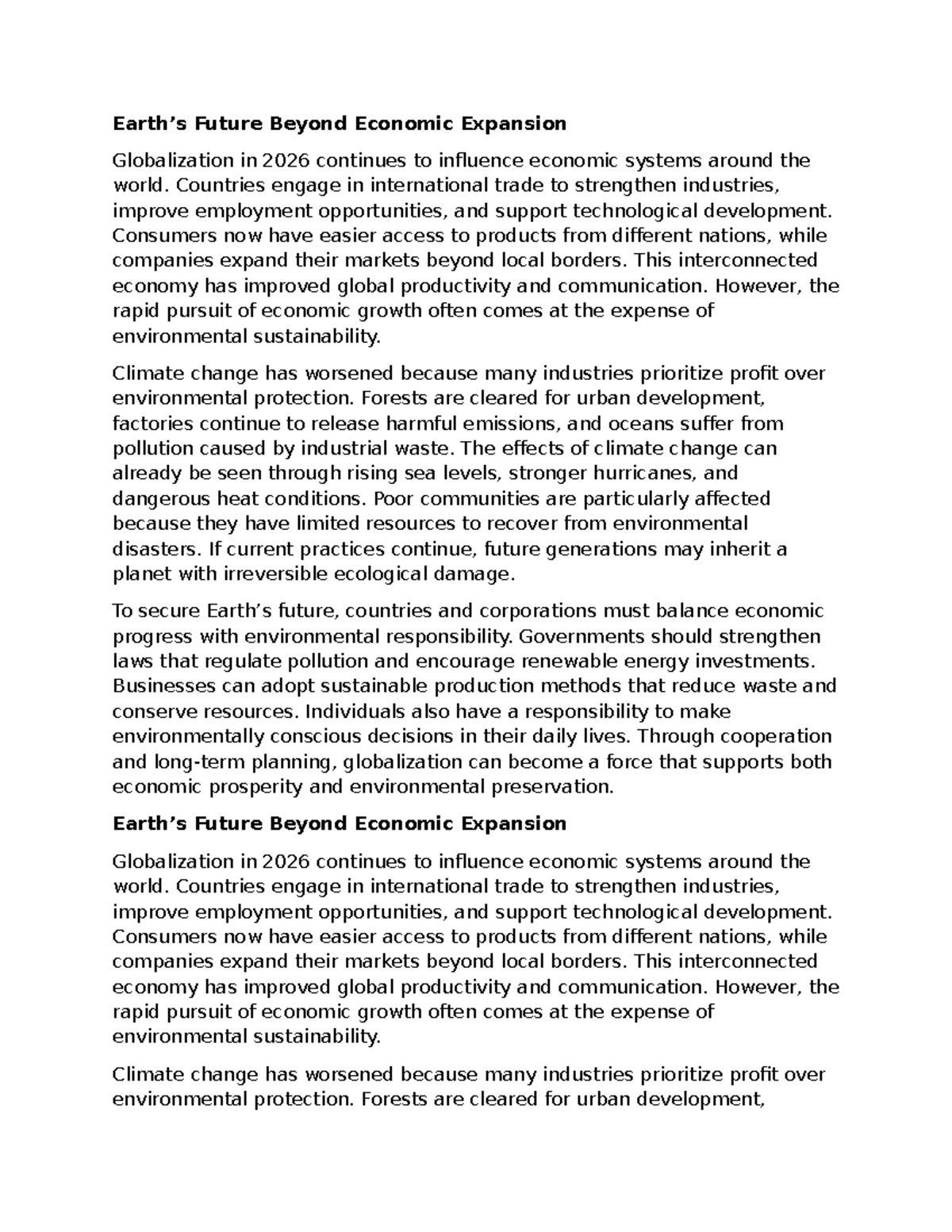 Globalization and Economic Growth: Balancing Progress and ...