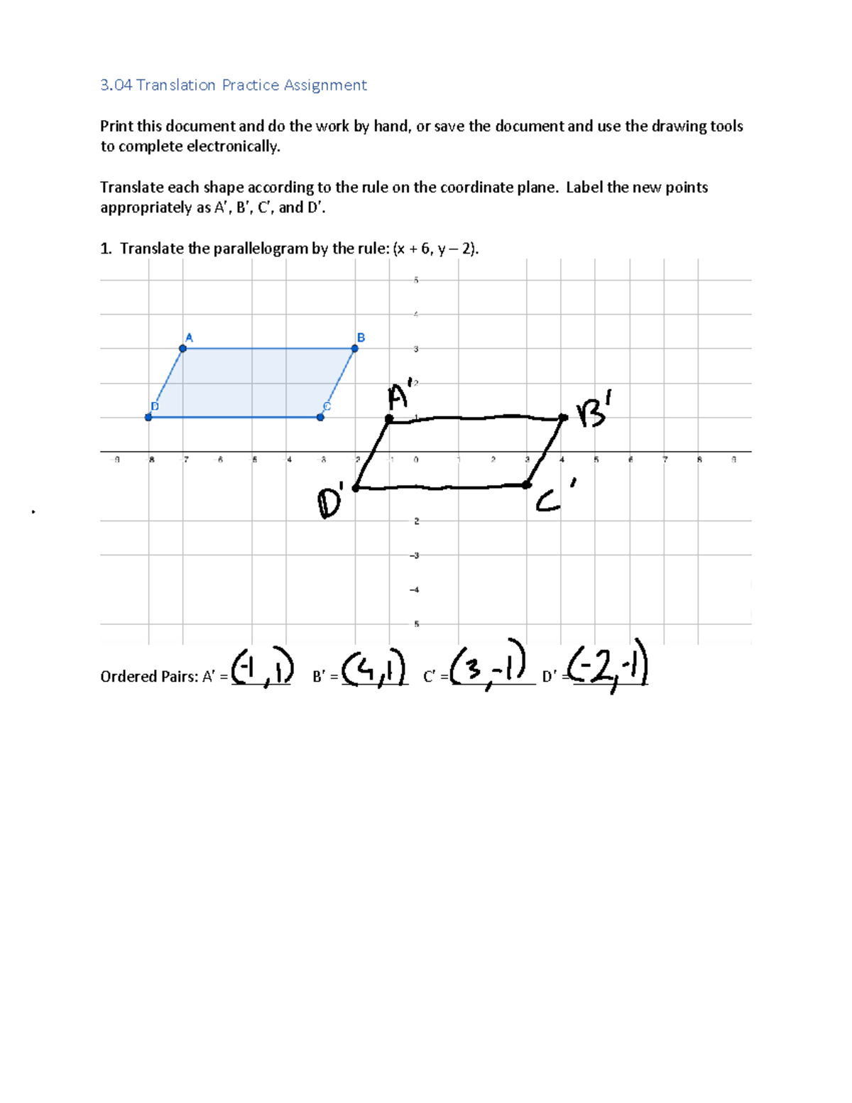 3.04 Translation Practice Assig - 3 Translation Practice Assignment ...