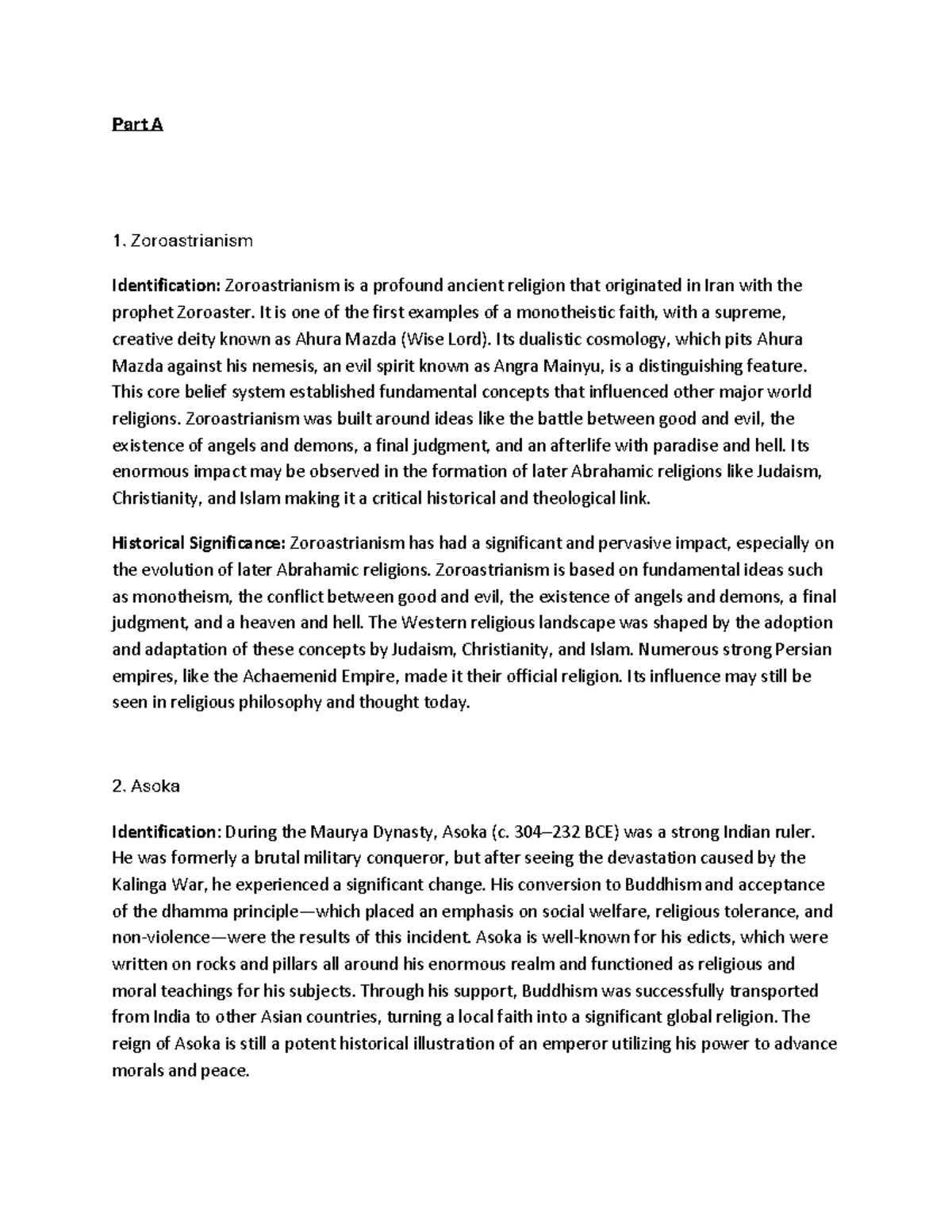 Final Exam - HIST 2070 - Comparative Study of Major Religions - Studocu