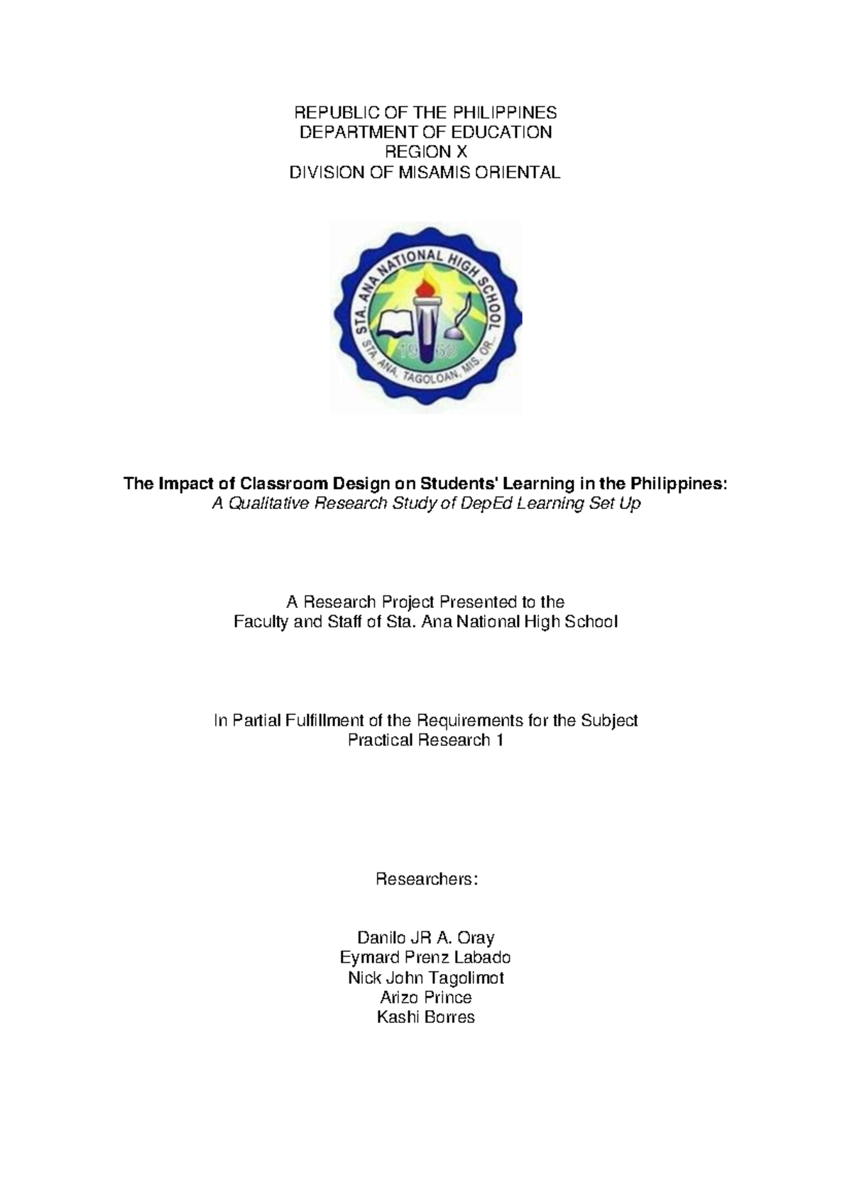 The Impact of Classroom Design on Learning - PRAC RES 1 - Studocu