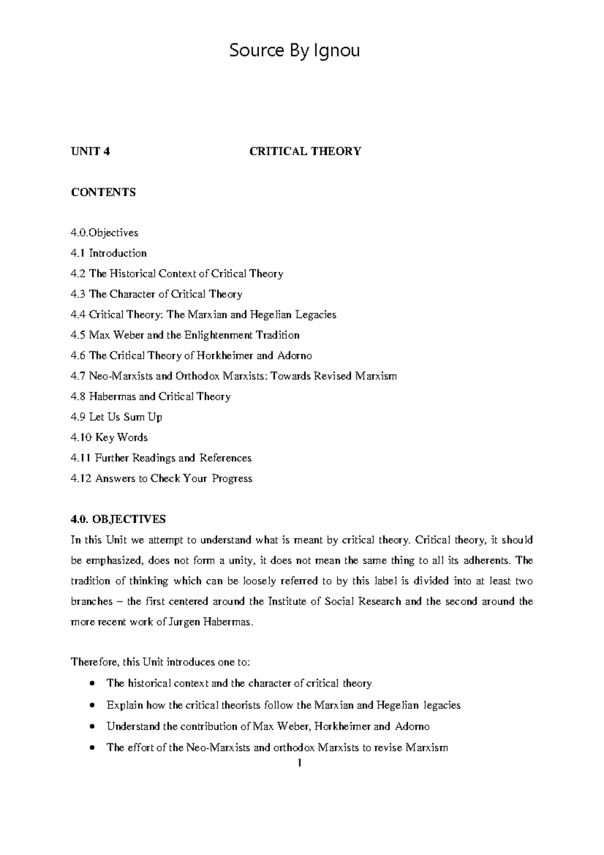 Critical Theory Overview for UPSC Preparation: Unit 4 Notes - Studocu