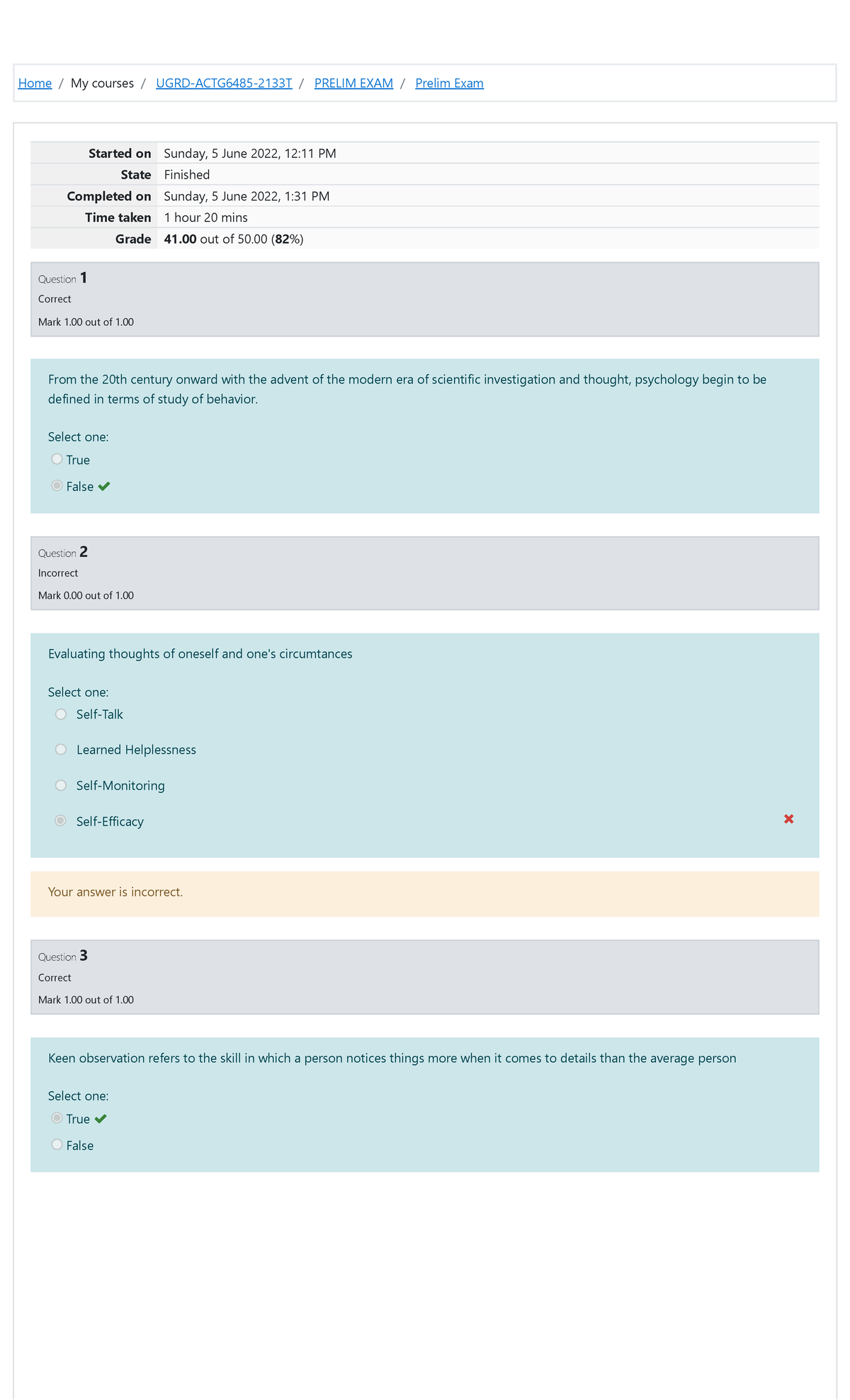 Prelim Exam Review for ACTG6485: Human Behavior in Organization - Studocu