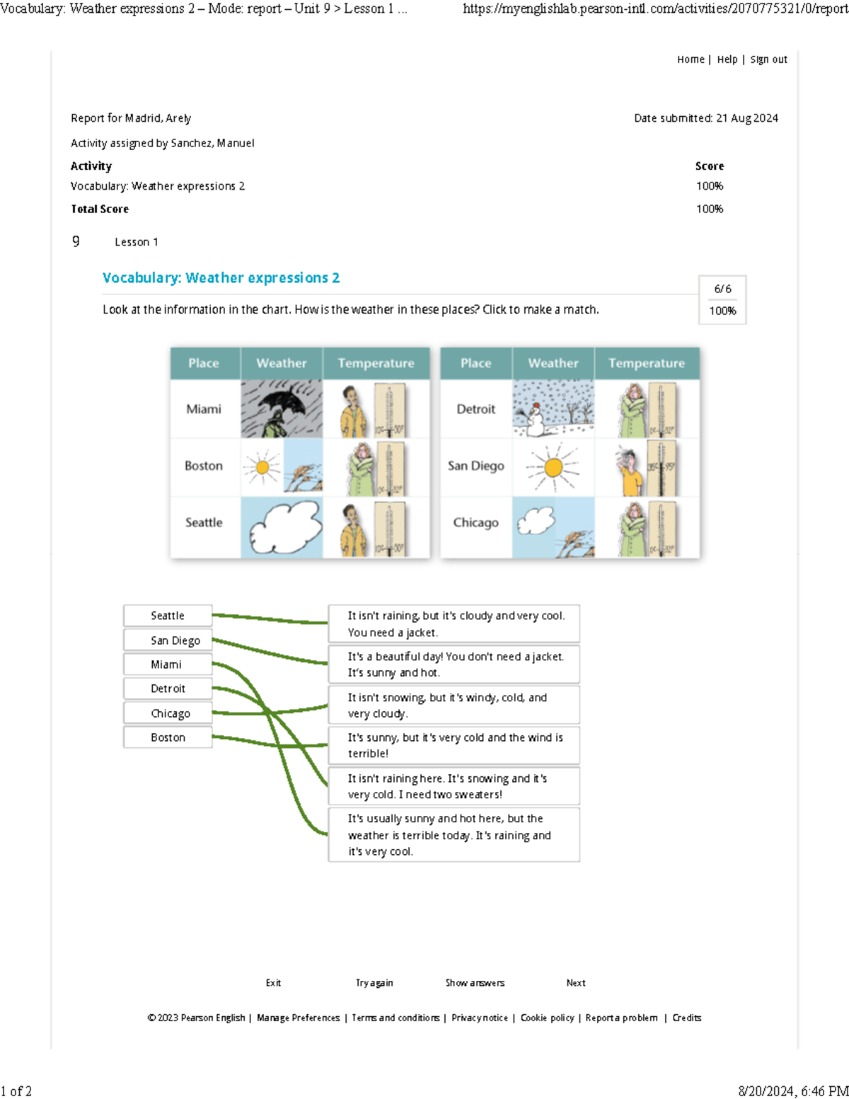 Vocabulary Weather expressions 2 – Mode report – Unit 9 Lesson 1 ...