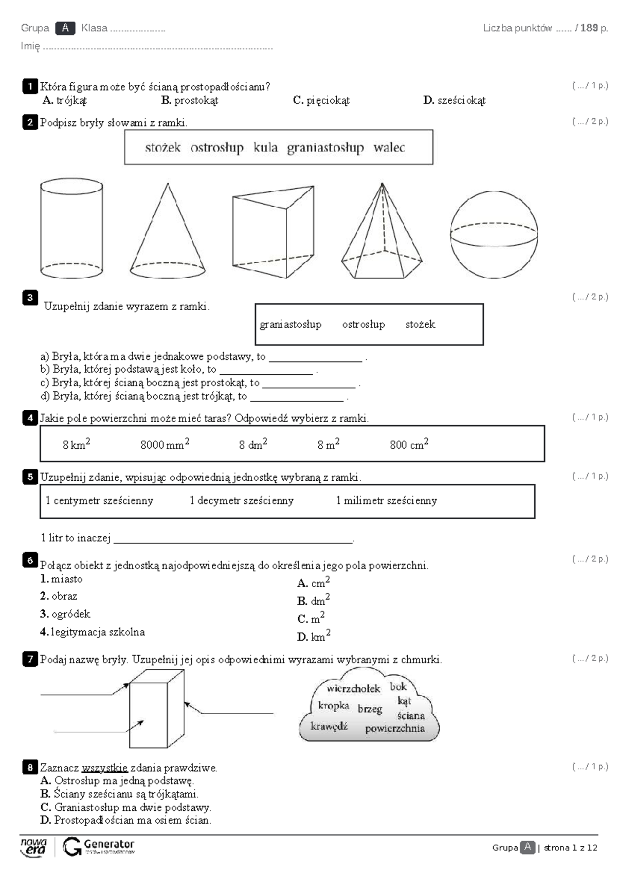 Matematyka Figury Geometryczne Klasa 4 CZ 2 Grupa A Studocu