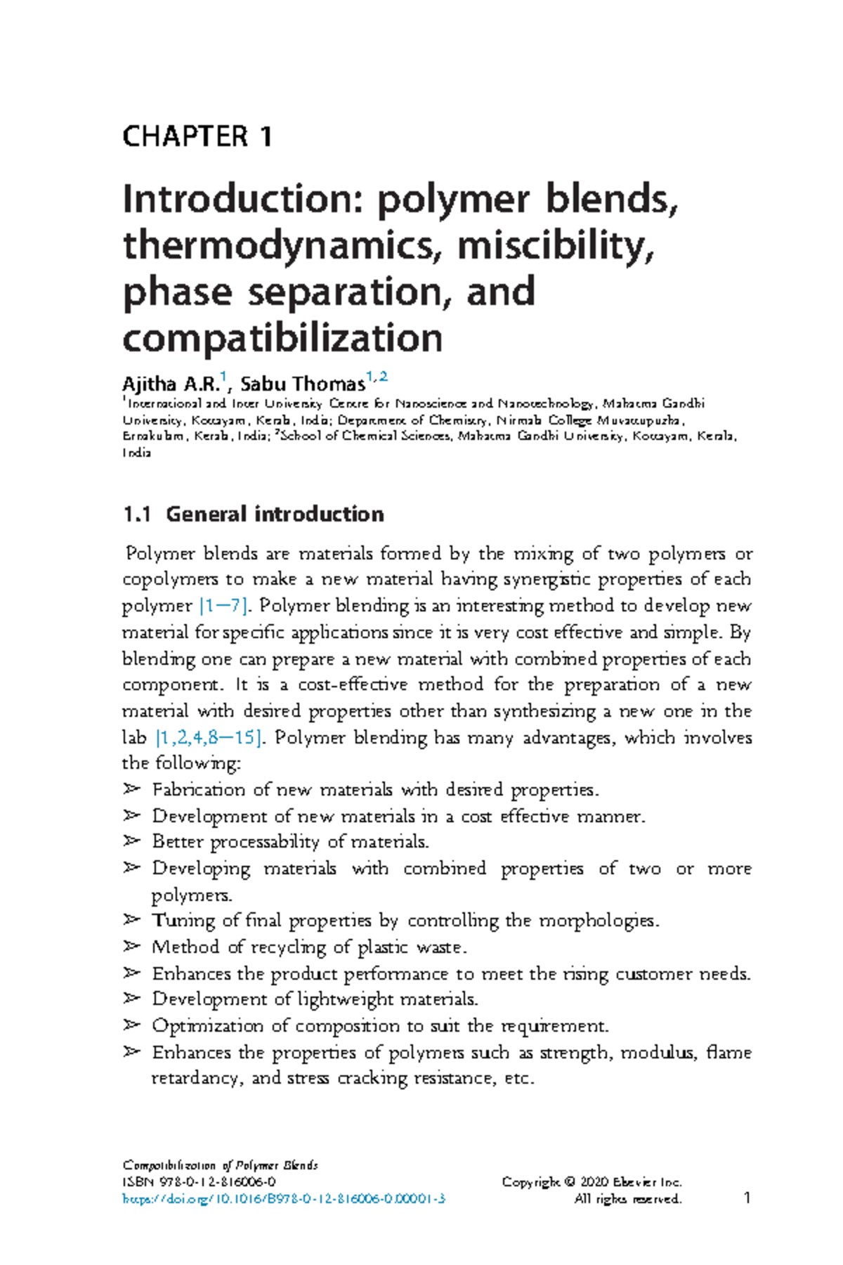 Compatibilization of Polymer Blends: Thermodynamics & Morphology ...